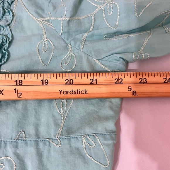 Sandy Starkman Vintage Women's Long Sleeve Floral Embroidered Top Blue Size XL - Picture 9 of 15